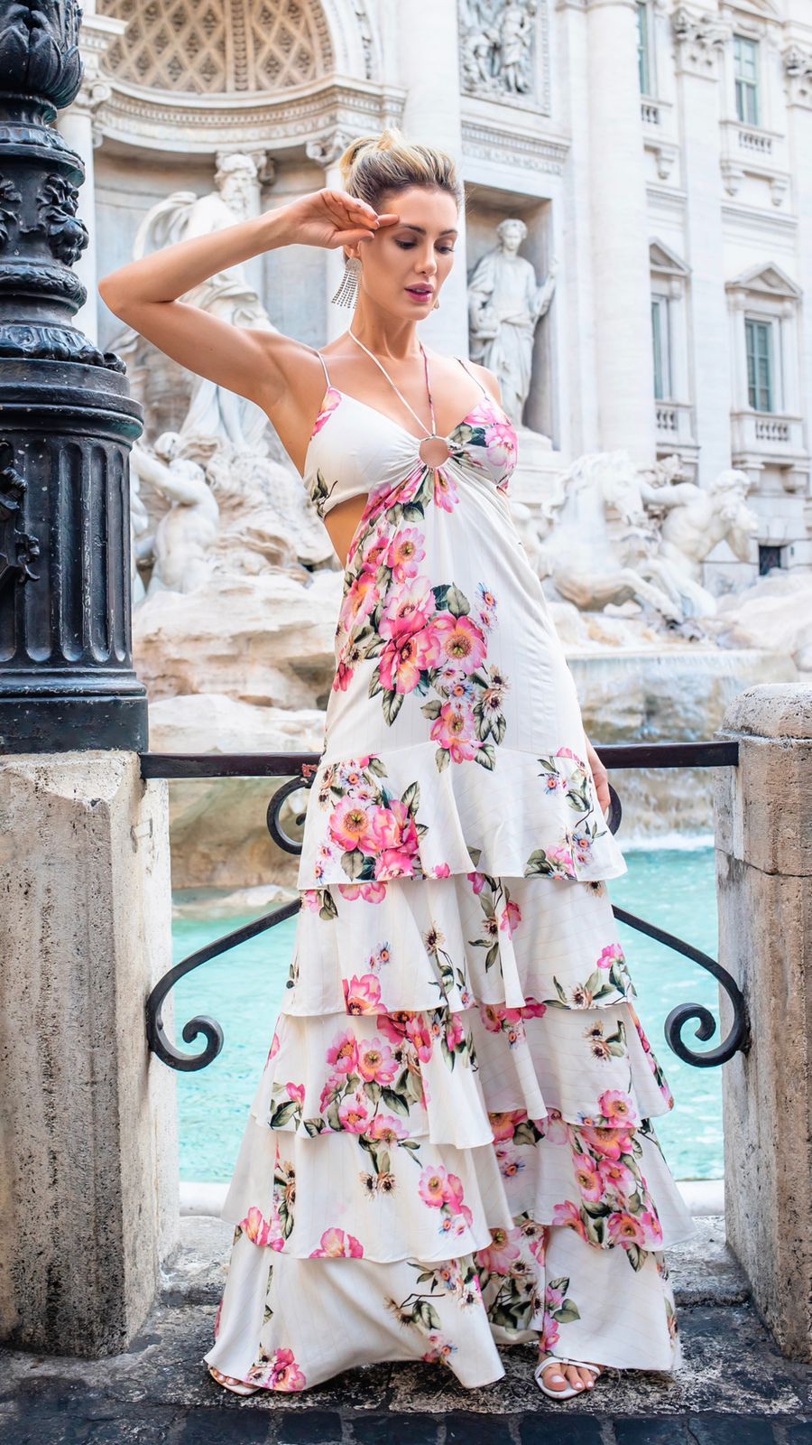 AMELIE Floral Print Maxi Dress