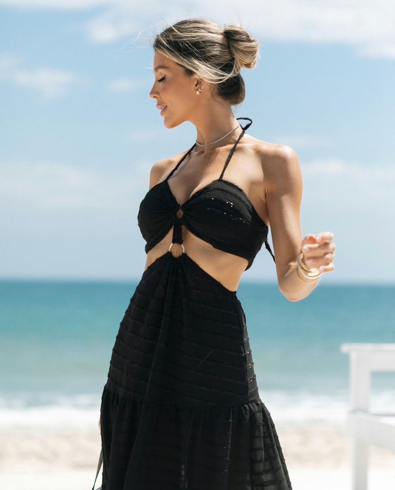 CARMEN Maxi Dress with Side Cut Outs