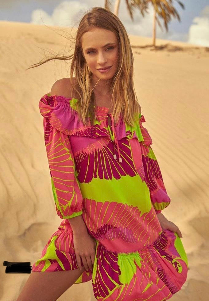 GIGI Tropical Off the Shoulder Mini Dress - FINAL SALE