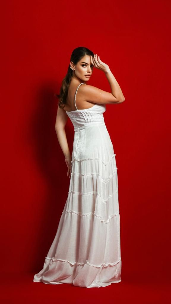 KARINA Spaghetti Strap Tiered Boho Maxi Dress
