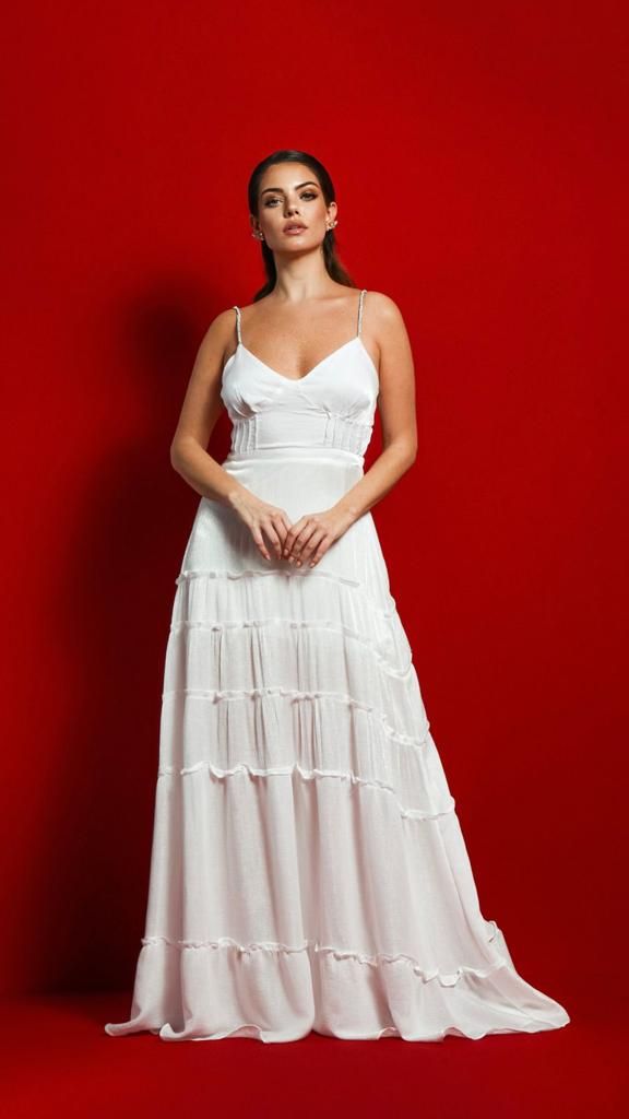 KARINA Spaghetti Strap Tiered Boho Maxi Dress