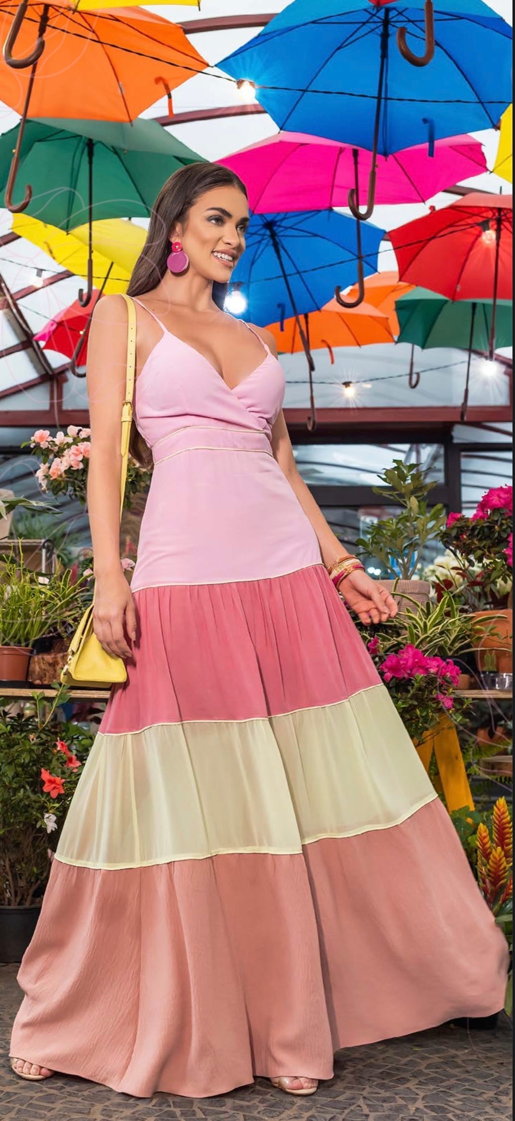 MABEL Tricolor Maxi Dress