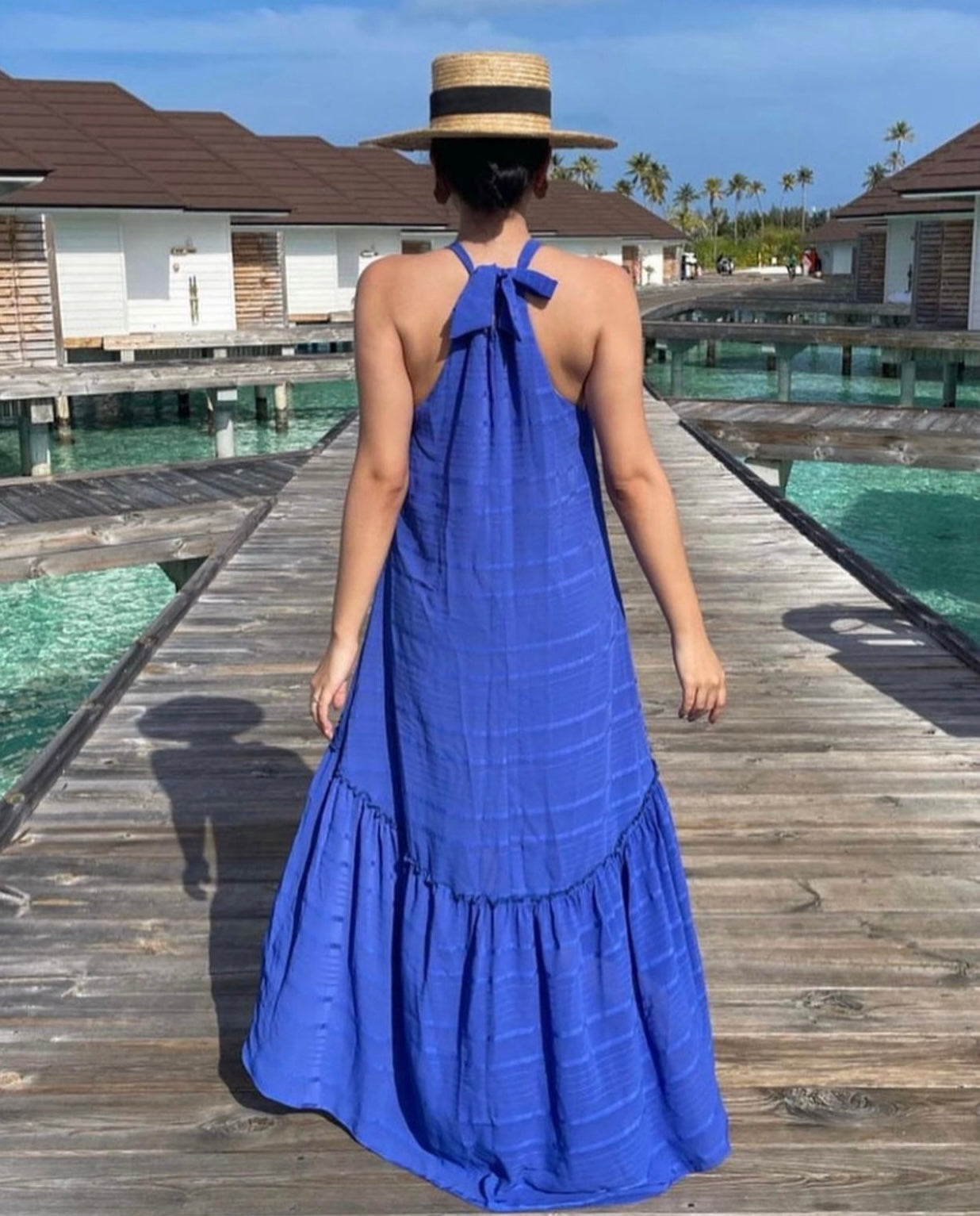 NIKKI Asymmetrical Casual Halter Midi Dress - FINAL SALE