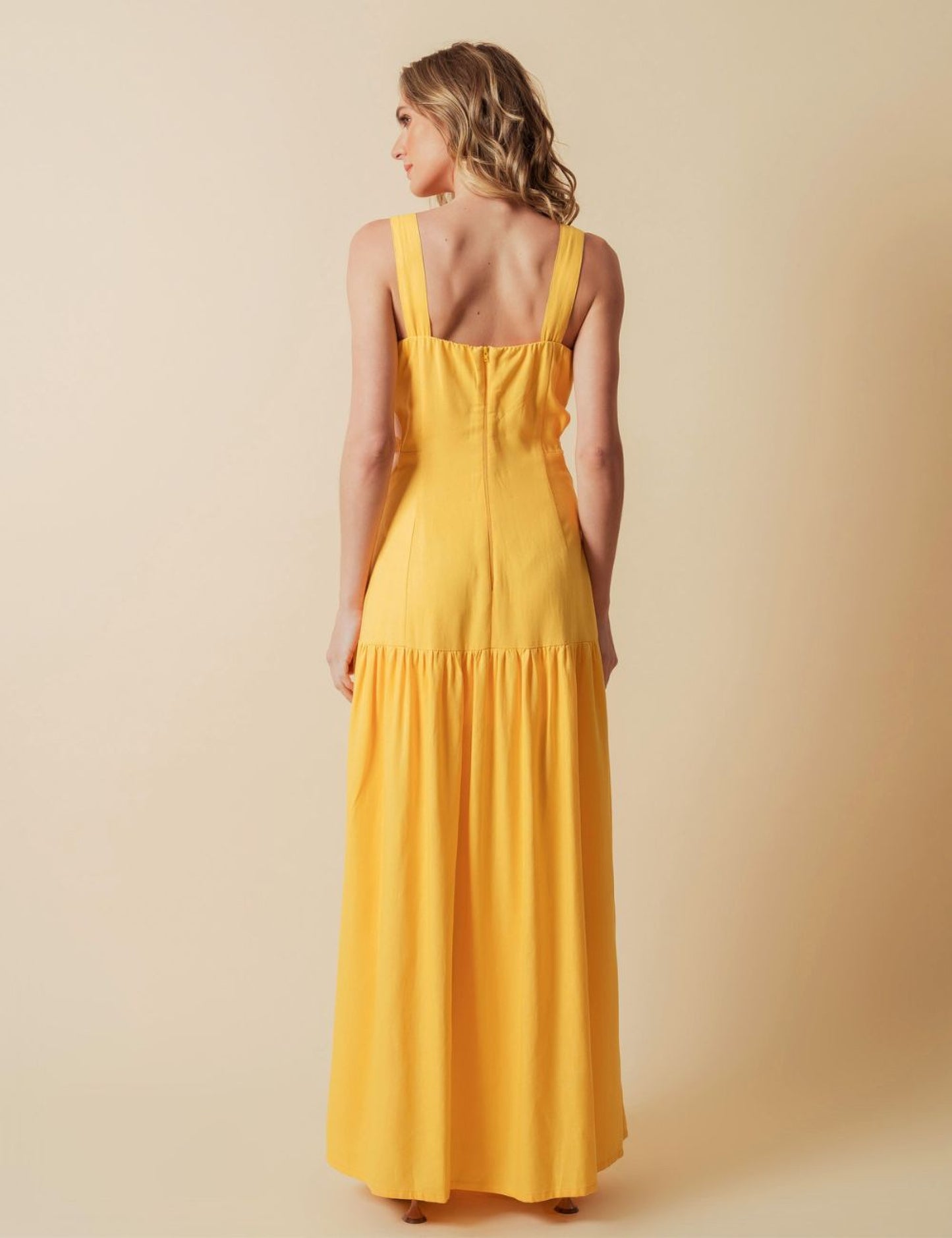 MADISON V-Neck Sleeveless Linen Maxi Dress