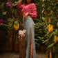 RENATA Metal Chain Side Slit Flare Denim Pants