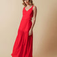 MADISON V-Neck Sleeveless Linen Maxi Dress