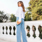 ANGEL Cropped White Button-down Shirt