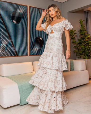 CELINE Embroidered Maxi Dress - FINAL SALE