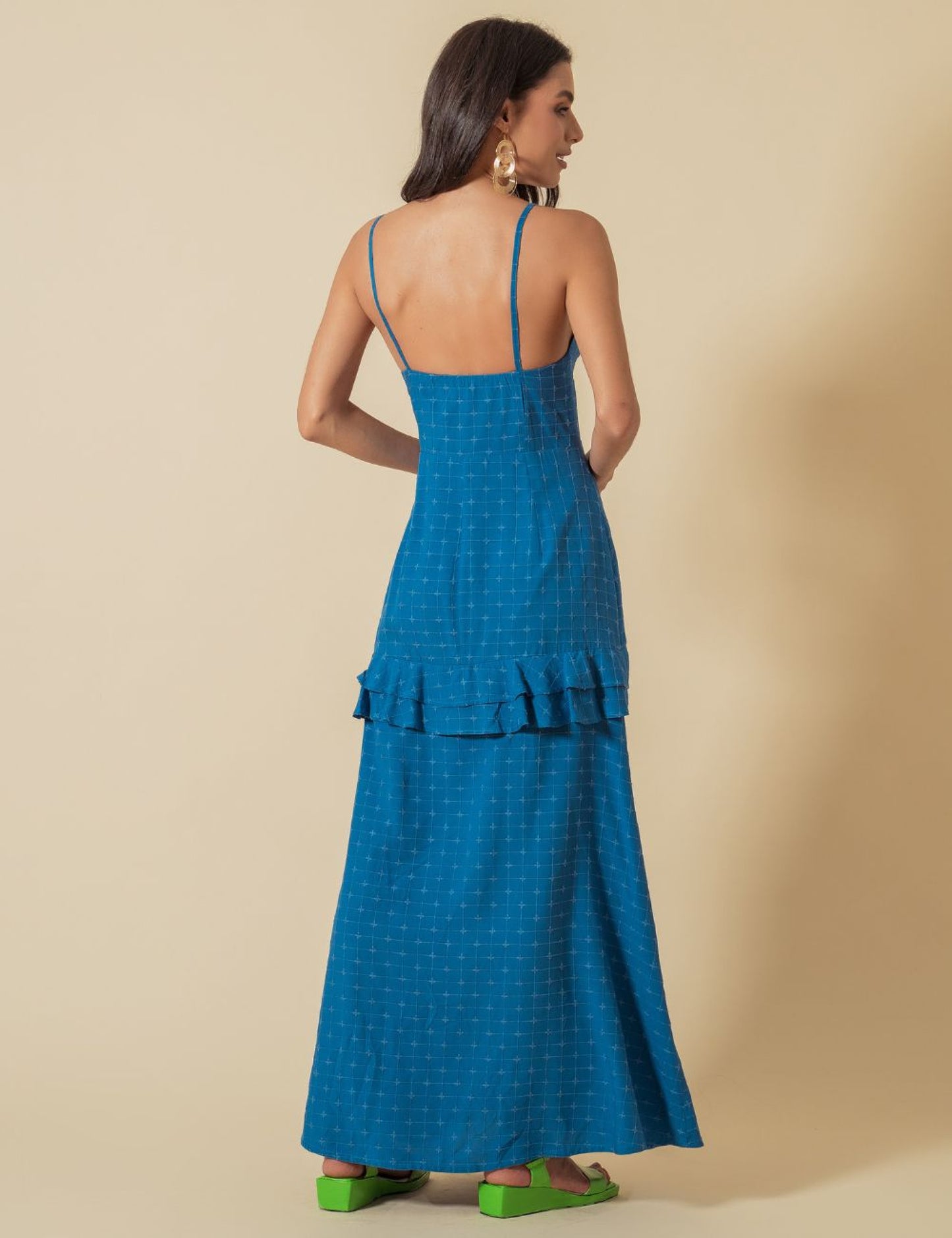 CARLY Embroidered Structured Maxi Dress