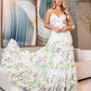 LILOU Floral Sweetheart Neckline Backless Tiered Hem Maxi Dress - FINAL SALE