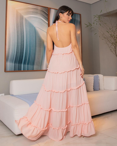 JULIETTE Halter Layered Boho Maxi Dress FINAL SALE Fleur