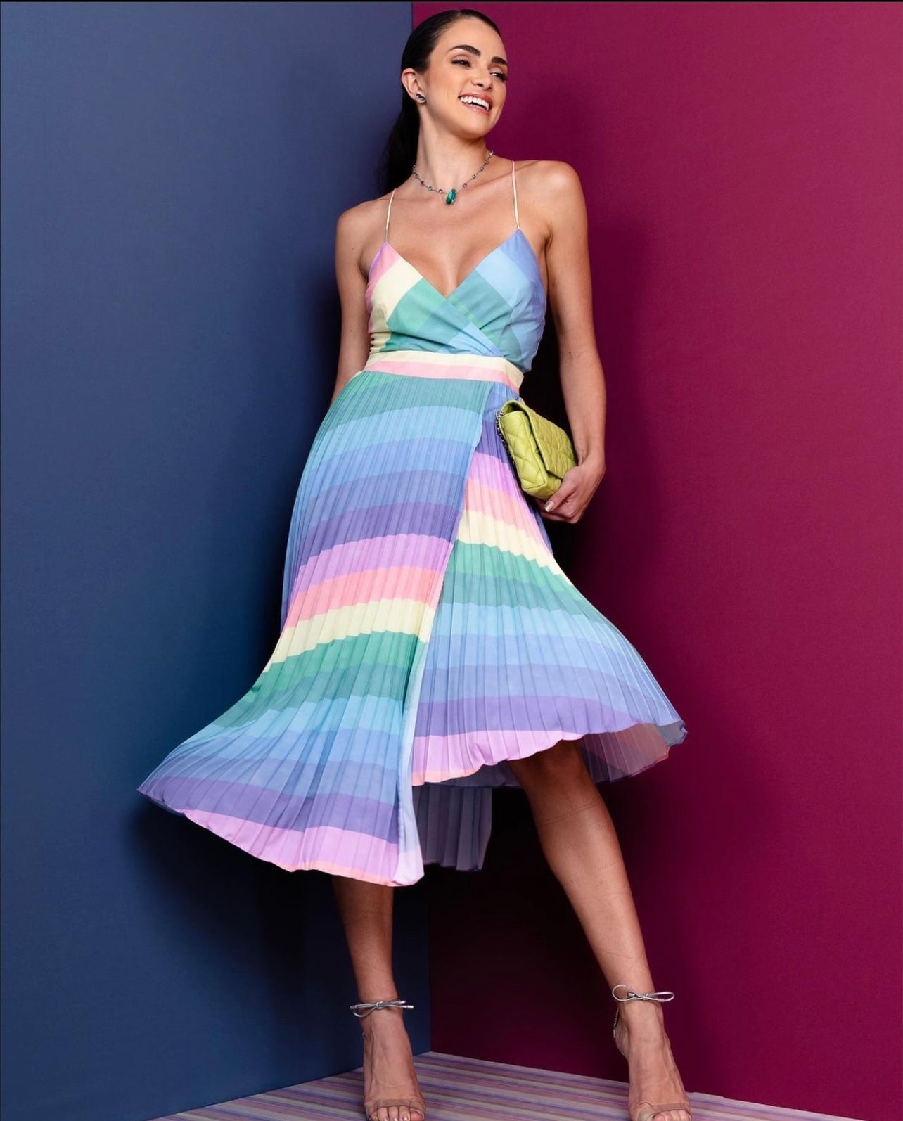 FELICITY Pleated Midi Dress