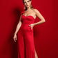 FRANCIS One Shoulder Triple Strap Flare Jumpsuit