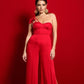 FRANCIS One Shoulder Triple Strap Flare Jumpsuit