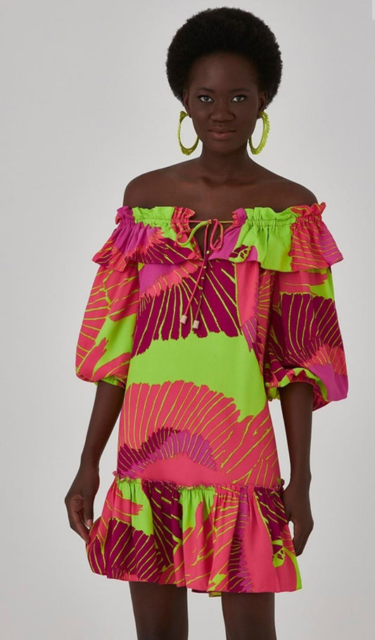GIGI Tropical Off the Shoulder Mini Dress - FINAL SALE