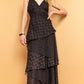 LOLA Eyelet V-Neck Layered Maxi Dress