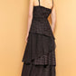 LOLA Eyelet V-Neck Layered Maxi Dress