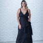 LOLA Eyelet V-Neck Layered Maxi Dress