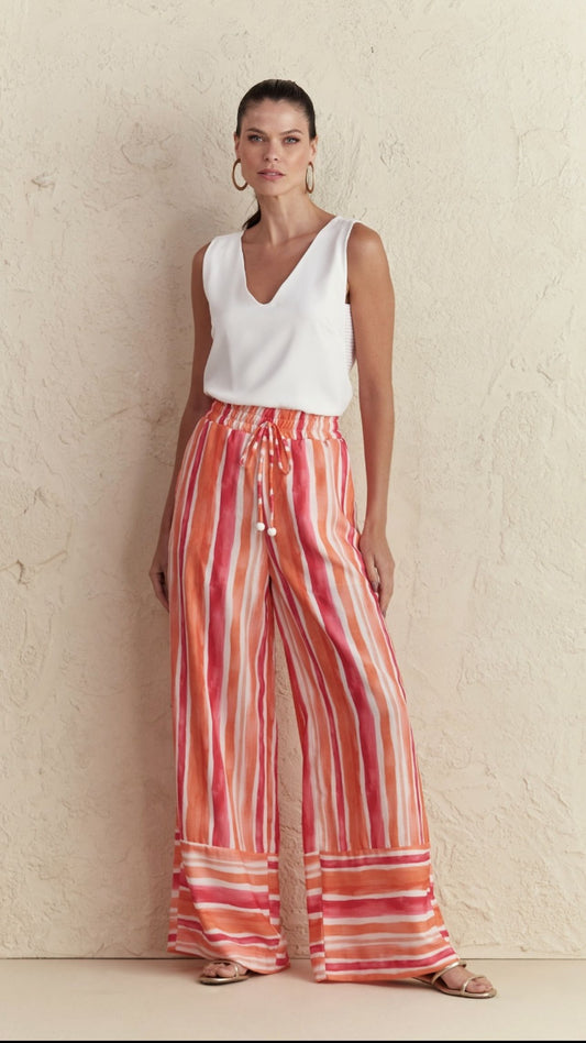 MACKENZIE Boho Chic High Waisted Patterned Flare Pants