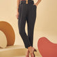MARCELA High Waist Black Carrot Trouser Pants