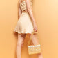 MARCIA Pleated Cross Bust Top + Mini Skirt Set