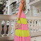 MEGAN Tiered Halter Maxi Dress