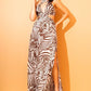 MONIQUE Zebra Pattern Maxi Dress