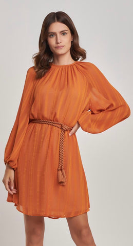 NOEMI Boho Sheer Rope Belted Mini Dress - FINAL SALE