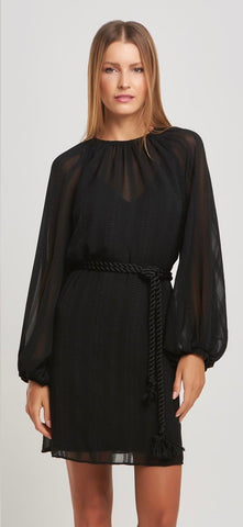 NOEMI Boho Sheer Rope Belted Mini Dress - FINAL SALE