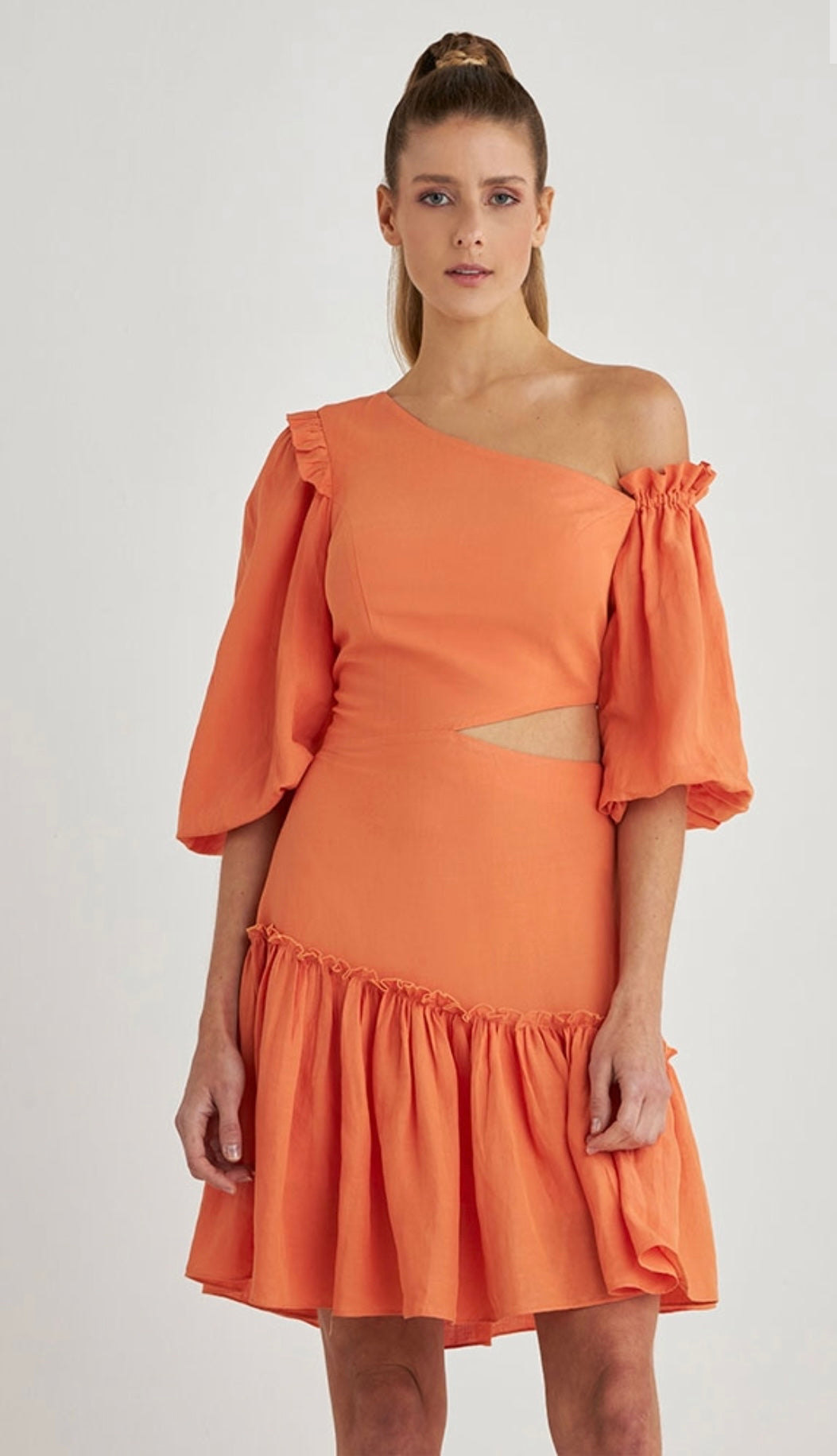 PIPER One-Shoulder Puff Sleeve Mini Dress - FINAL SALE