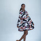 ROWAN Abstract Print Tiered Mini Dress