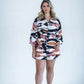 ROXY Abstract Print Bell Sleeve Romper