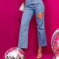 RUTH Heart Shaped Cut Out Denim