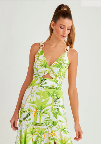 SALOME Tropical Print Midi Dress - FINAL SALE