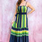 SAMANTHA Striped Spaghetti Tiered Maxi Dress - FINAL SALE
