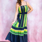 SAMANTHA Striped Spaghetti Tiered Maxi Dress - FINAL SALE