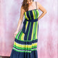 SAMANTHA Striped Spaghetti Tiered Maxi Dress - FINAL SALE