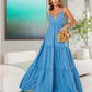 TIANA Plunge Neck Boho Tiered Maxi Dress - FINAL SALE