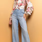 AMBER Floral Ruffled Long Sleeve Blouse